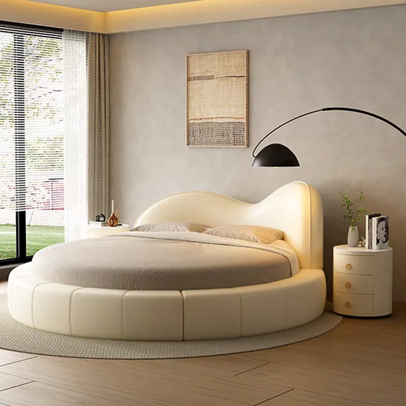 er-European Fancy Bed Minimalist White Cream Deluxe Bed French Sleeping Headboard Camarotes Para Dormitorio House Accessories-