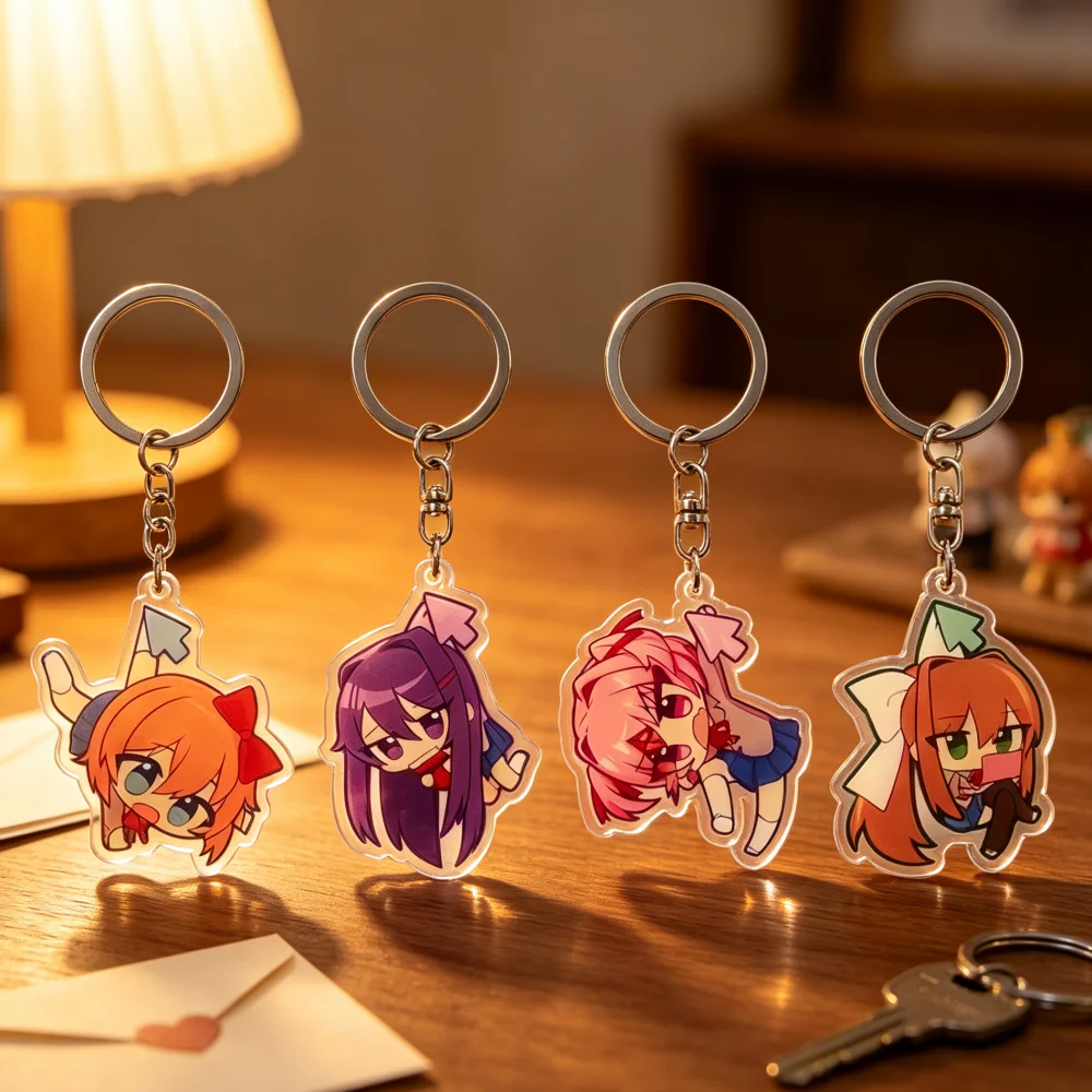 Для DDLC Сайори Моника Натсуки Юри: акриловый брелок в стиле Q, аксессуары для рюкзака, красивый подарок на праздник.
