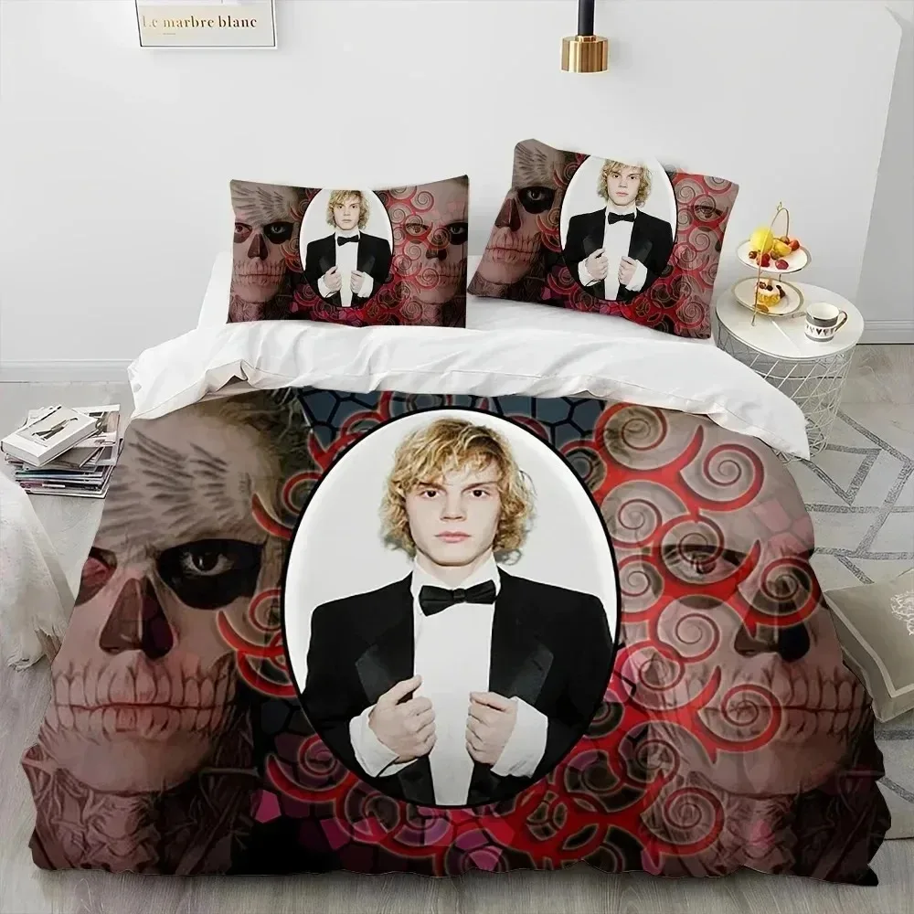 Cute Evan Peters Movie TV Actor Bedding Set Duvet Cover Bed Set Quilt Cover Pillowcase Comforter king Queen Size Boys Adult