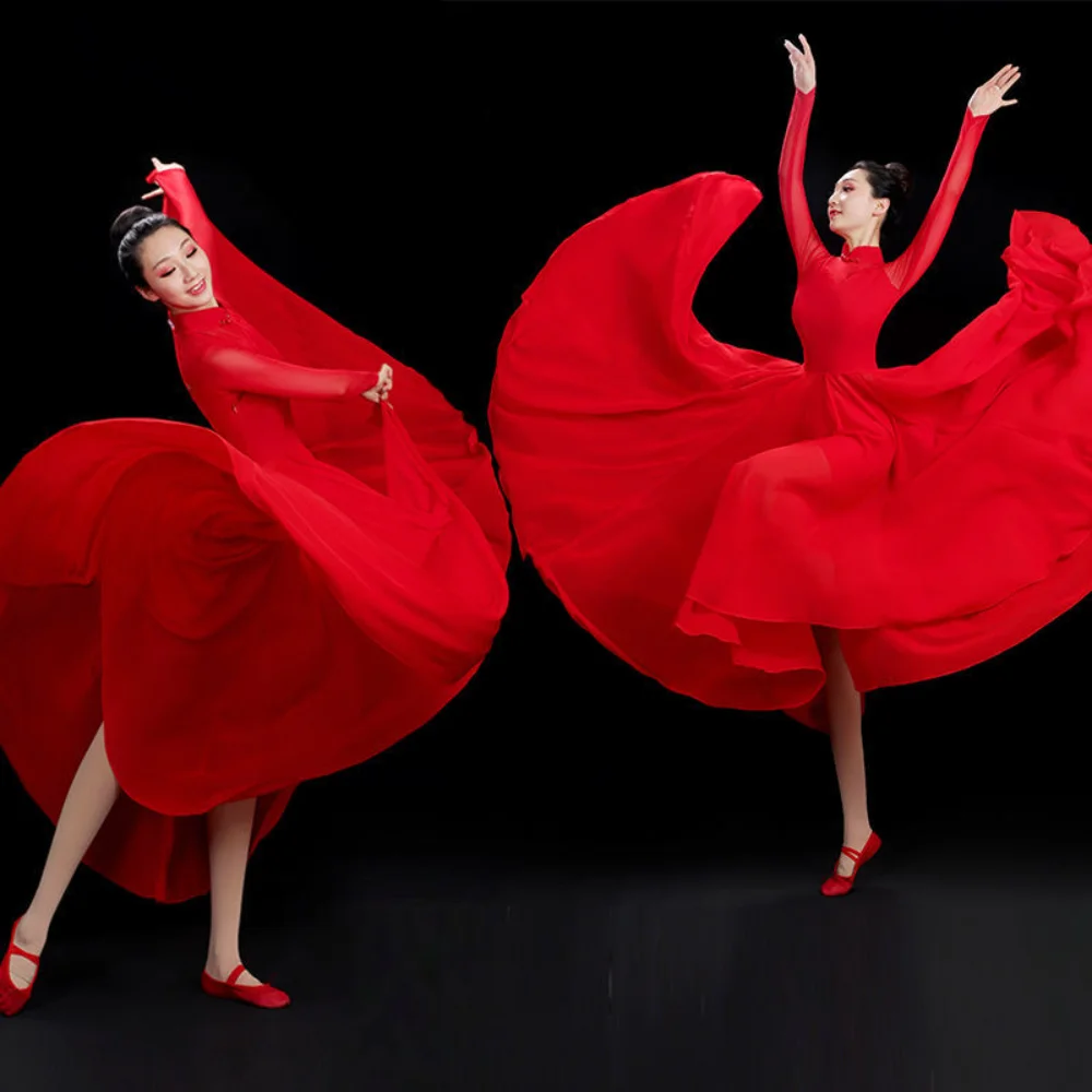 Red Opening Dance Big Swing Performance Modern Dance Dress Classical Dance Elegant Ballroom Competition Dresses for Women 2023