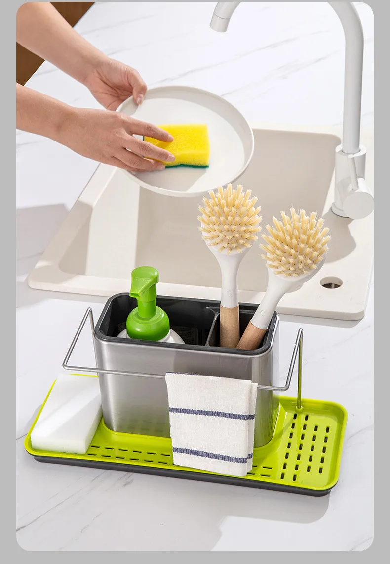 High Quality Silver Surface Cutlery Utensil Drainer Stainless Steel Kitchen Drying Basket Holder