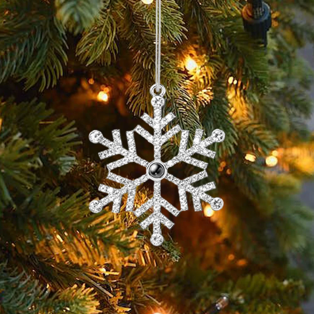 

Snowflake Christmas Tree Decoration with Picture Inside Christmas Snowflake Ornaments for Xmas Home Decor