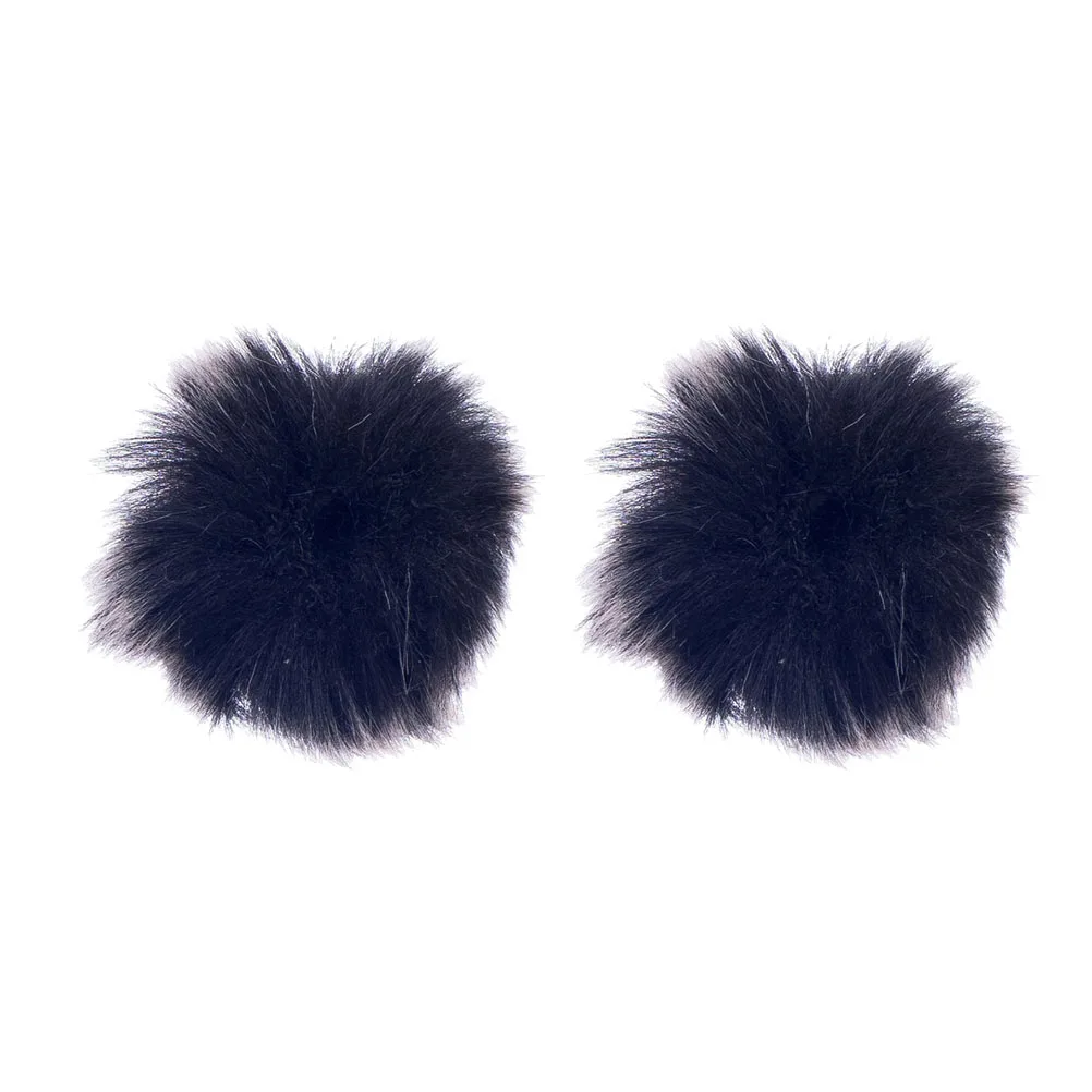 2pcs Lavalier Microphone Windscreen Furry Anti- Lapel Mic Clear Sound Recording Acoustically Transparent