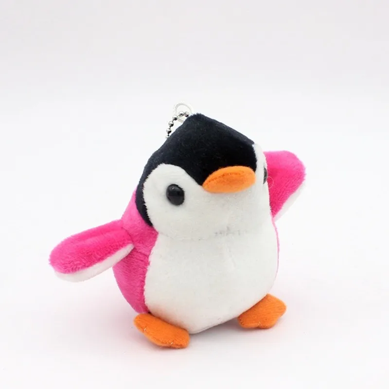 1Pc 10CM simpatico cartone animato portachiavi ciondolo farcito peluche Kawaii animale pinguino peluche bambola regalo di fascino borsa per bambini