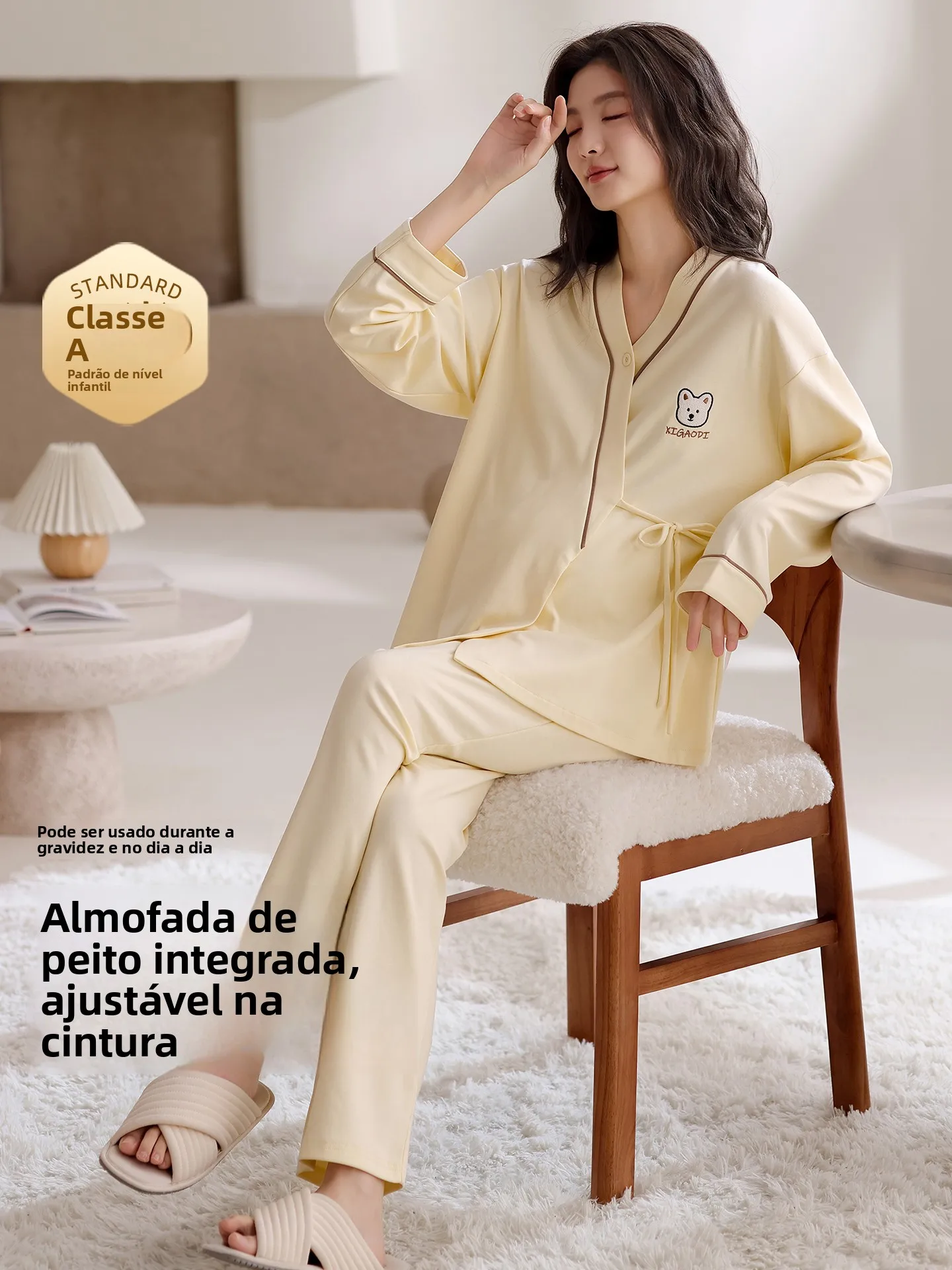 pure-cotton-maternity-nightgown-with-chest-pad-sleepwear-for-pregnant-women-home-clothes-suitable-for-nursing-mothers