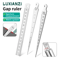 LUXIANZI 1-15mm Stainless Steel Taper Gauge Test Welding Wedge Feeler Ruler For Gap Gauge Depth Hole Inspection Measure Tool