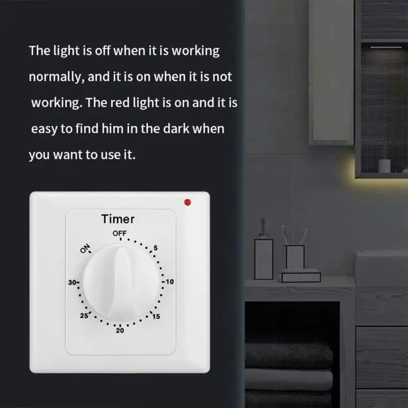 

652F Wall Mechanical Countdown Timer Switches Highly Power Timing Controller 220V Switches Digital Timer Control Switches Plate