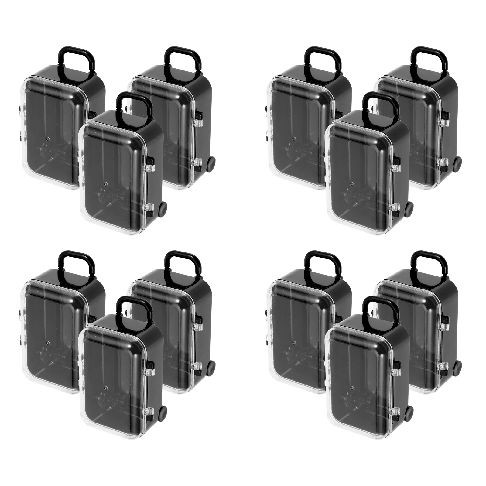 

12pcs Mini Suitcase Favor Boxes Clear Candy Cases For Wedding Christmas Party Decorations Small Gift Packaging Travel Themed