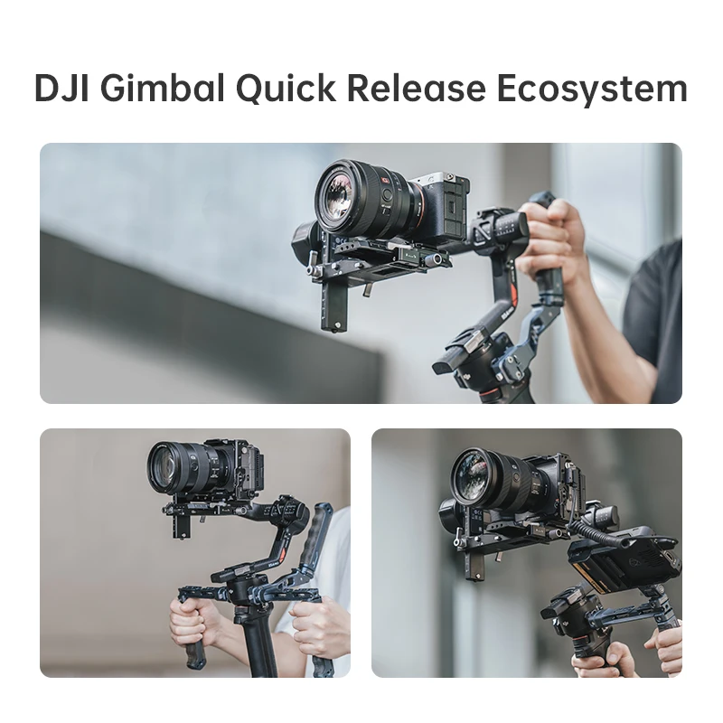 ชุดแผ่นปลดเร็ว Ulanzi F38 V2 สำหรับ DJI RS4 / RS4 PRO / RS3 / RS3 Pro / RS2 / RSC2 แผ่น Gimbal แบบ Arca Swiss สำหรับกล้อง DSLR พร้อมฐาน QR