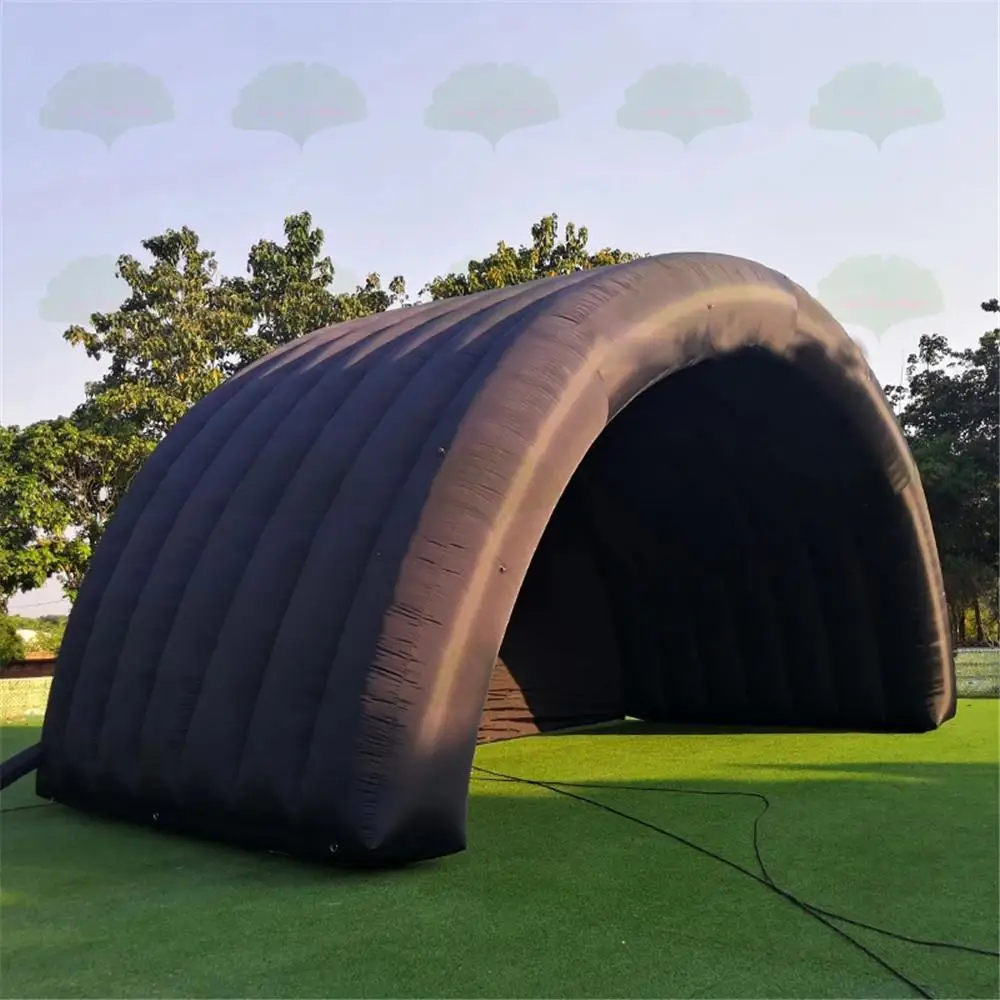 Portable Outdoor black inflatable stage tent rooftop booth Inflatable Stage Cover Marquee concert shelter dome marquee cover