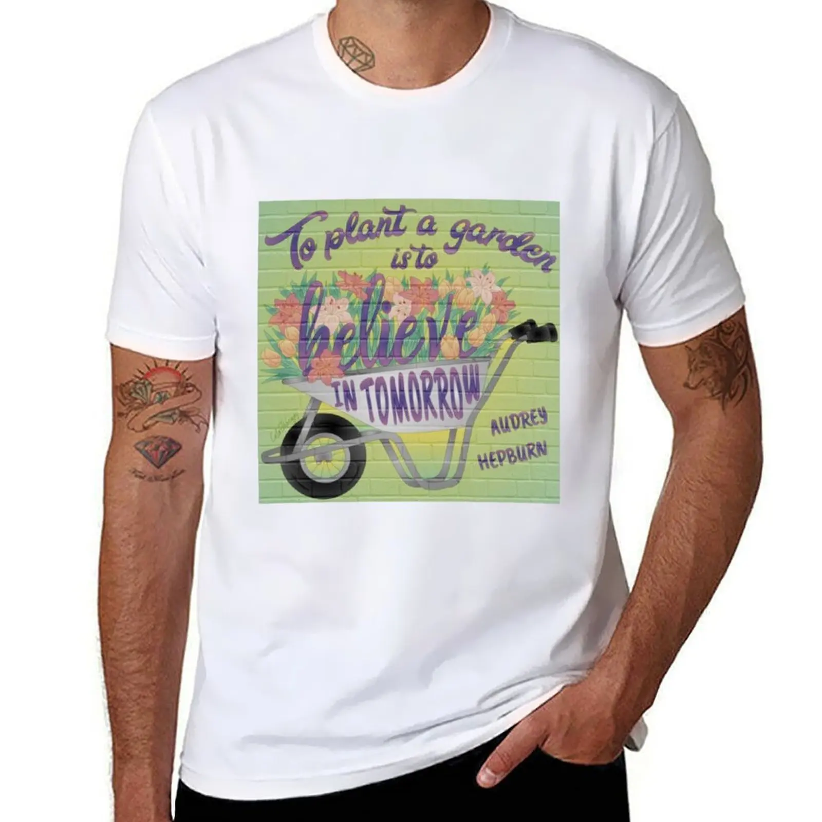 

Футболка To Plant a Garden is to Believe in Tomorrow, футболки с принтами, мужские футболки с рисунком, футболка