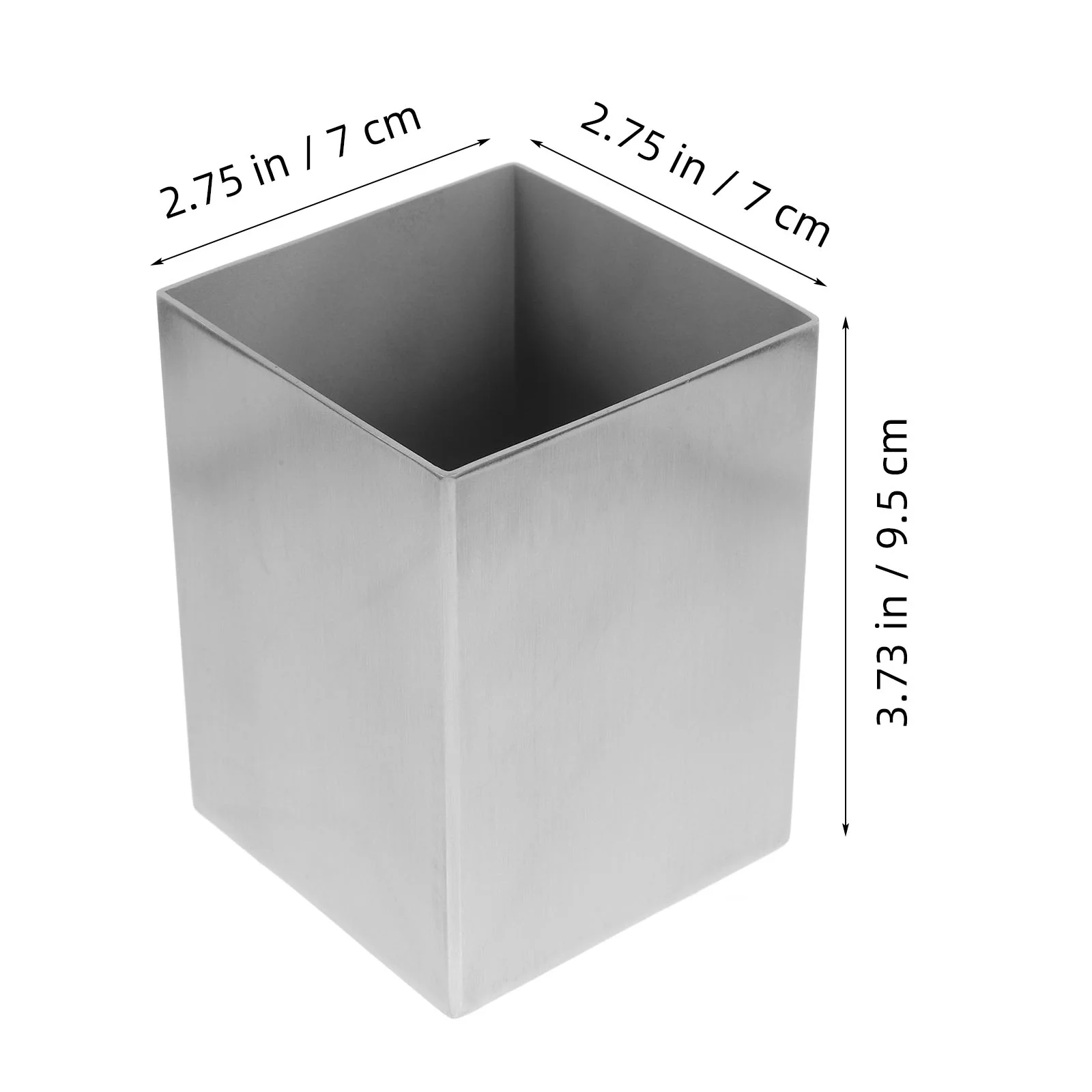 Stainless Steel Square Storage Box Marker Holder Organizer Table Pen Desk Stationery for Office and Pencil Cup