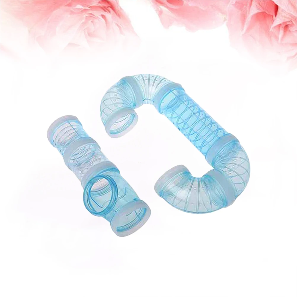 

2Pcs Hamster Cage External Sports Tube Plastic Tunnel Durable Strong Connectable for Squirrels Hedgehogs Guinea Pigs (White)