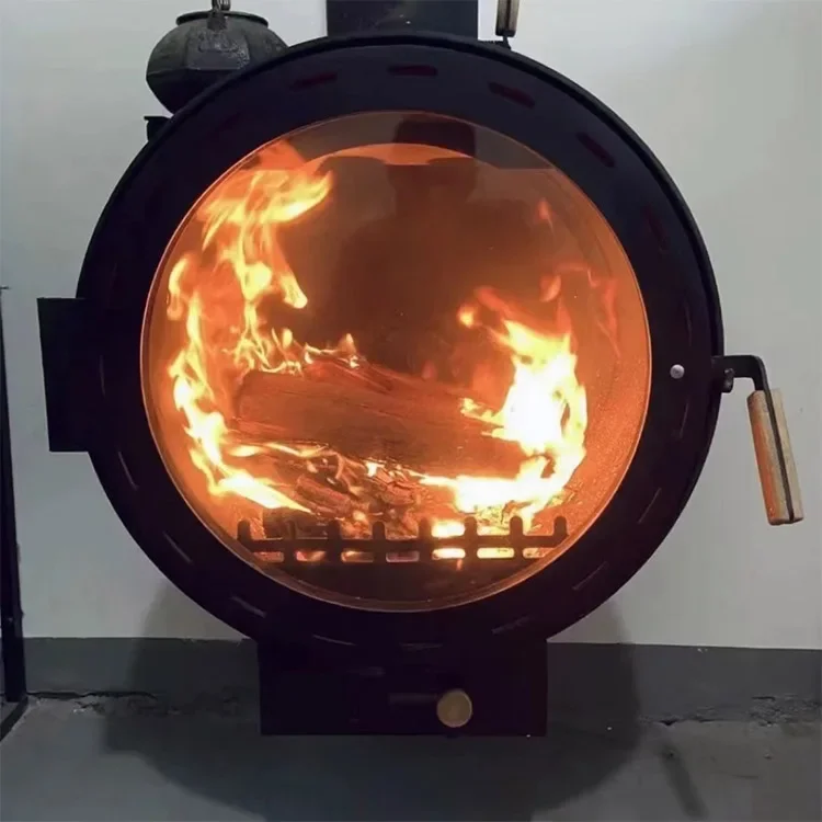 Chimeneas colgantes montadas en el techo modernas, quemador de leña suspendido, estufa de leña personalizada para interiores