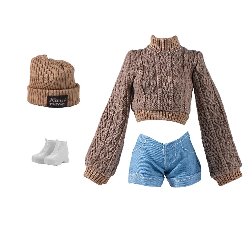 

Fashion Doll Wool Coat DIY Accessories with Shoes Hat Dress Up Clothes Mini Winter Clothes for 1/6 BJD 28~30cm Dolls 11.5" Dolls