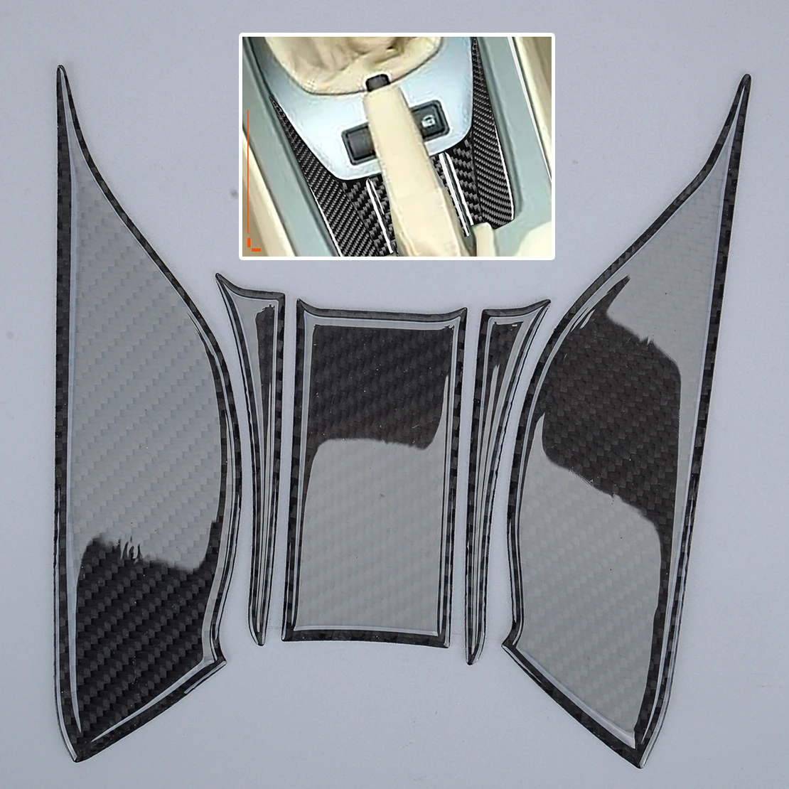 Car Interior Gear Shift Panel Cover Trim Sticker Kit Fit For BMW Z4 E85 E86 2003 2004 2005 2006 2007 2008 Black Carbon Fiber