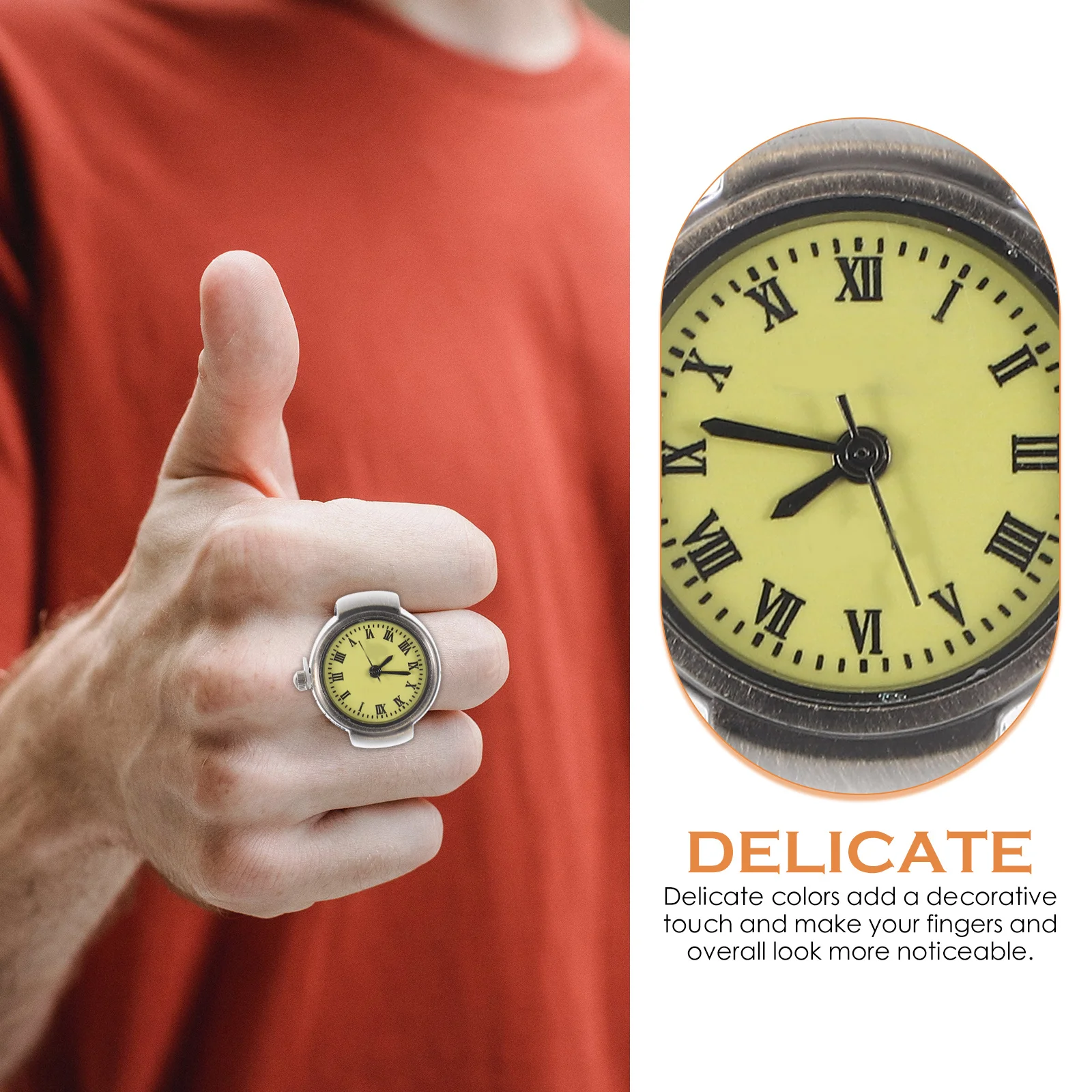 Vintage-Paar-Ringuhr, kleine Fingeruhr mit römischen Ziffern, leicht, stilvoll, Mini-Ring-Schmuck für Männer und Frauen