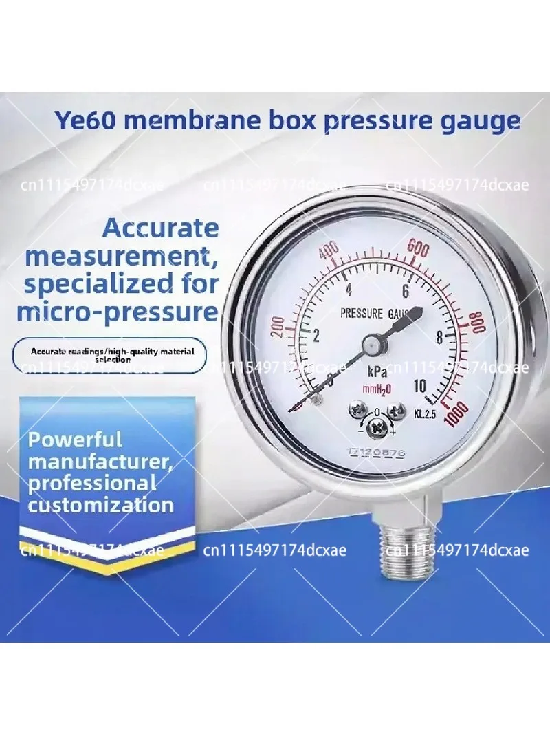 Adjustable Pressure Gauge Manometer -40~0kPa 0-2.5kPa 0-10kPa 0-20kPa 0-60kPa Calibratable Micro Pressure Meter