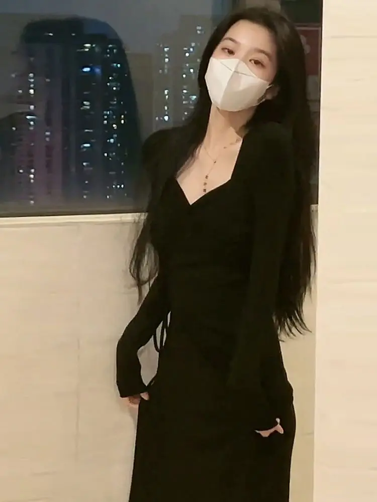 Jurken Mouwloos Dames Nieuwe Winter Standneck Mockneck Coltrui Halve Coltrui Hoge Hals Gekerfde Revers Revers Revers Receptie OL