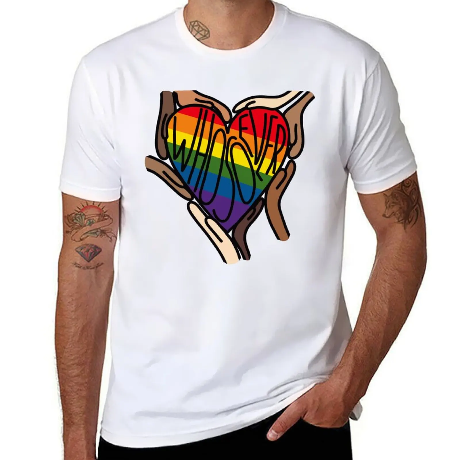 

Whosoever Bible verse LGBTQ T-Shirt men t shirt cotton 100% anime t shirts oversize