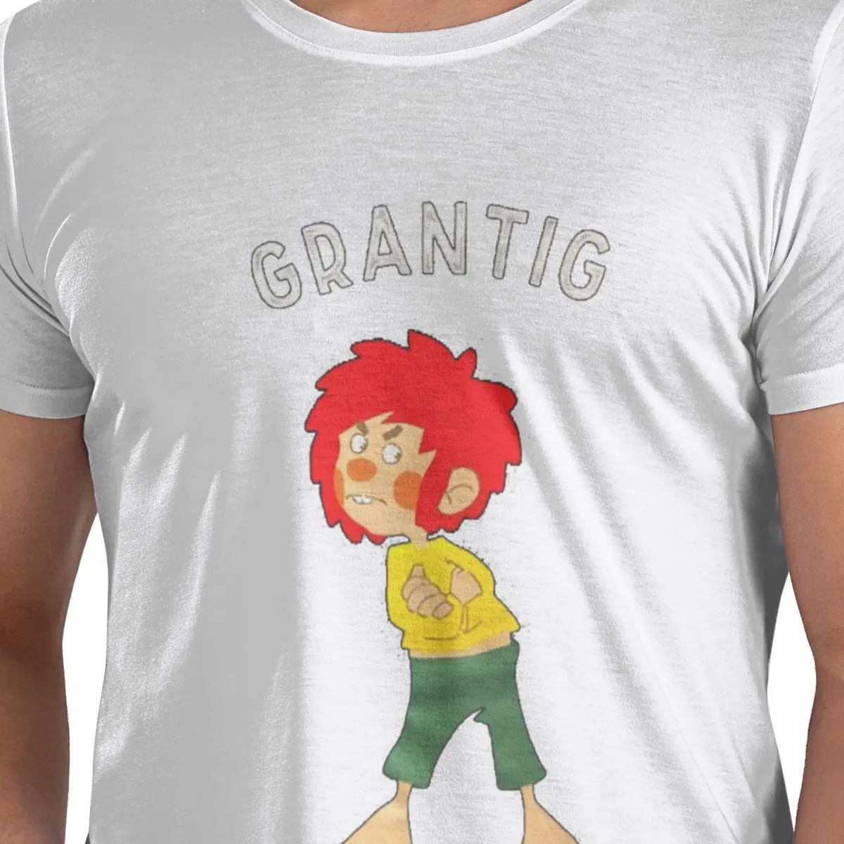 

Футболка Pumuckl Grantig By Nature из 100% хлопка, мужские футболки большого размера, мужские футболки с круглым вырезом и коротким рукавом, S-6XL