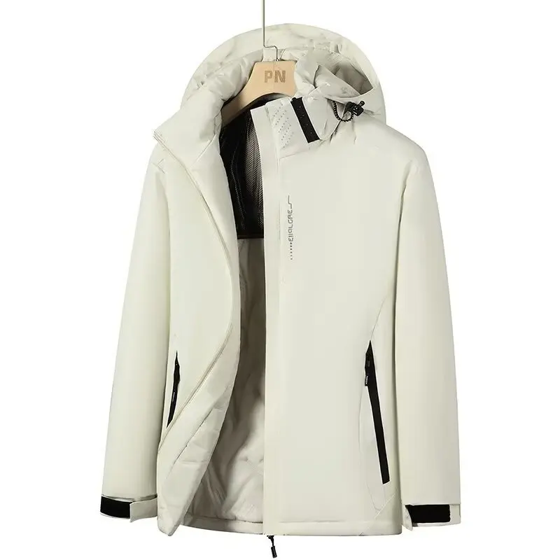 

Американские осенне-зимние новые модные мужские однотонные простые стеганые куртки с длинными рукавами и капюшоном, мужская одежда, пальто, топы