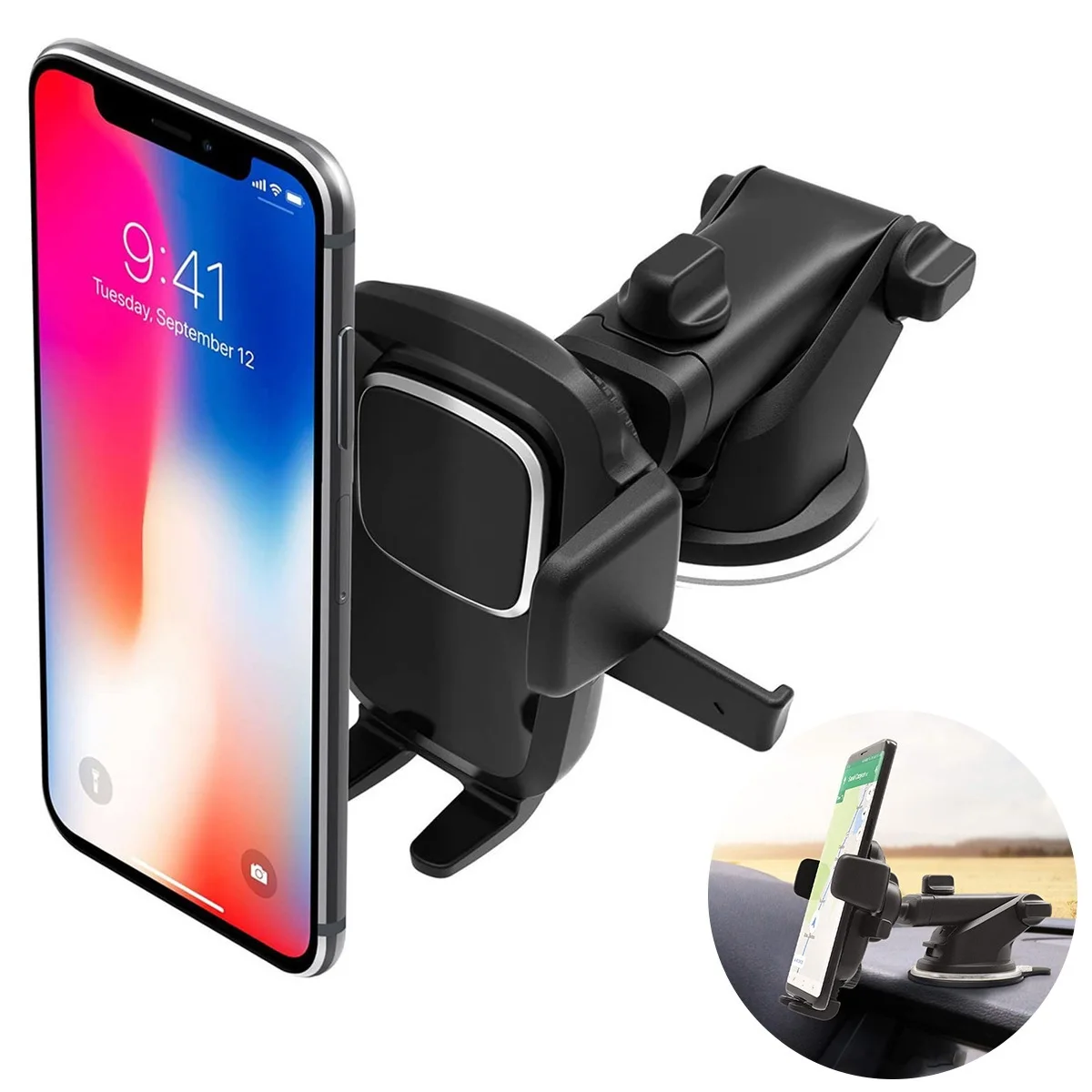 

Car Mobile Phone Holder Windshield Car Mount Phone Holder Desk Stand Pad For smartphone GPS For iPhone stand Rotating 360 Degree