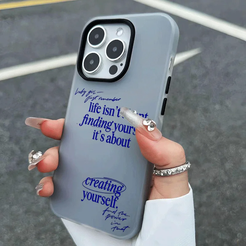 Blue Motivational English Design Phone Case For iPhone 17 Air 16 15 14 13 12 11 Pro Max XS X XR 7 8 Plus 16E 17E 2-In-1 Cover - view 6