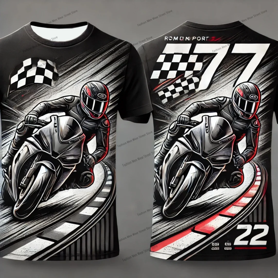 

Футболка в стиле Street Racing — повседневная мужская футболка с коротким рукавом, стоячая с крутым и острым скоростным дизайном, мужская футболка y2k 1