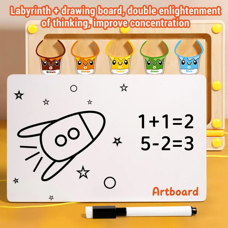 التعليم المبكر لعبة تصنيف الألوان المغناطيسية 2 في 1 لوحة الرسم لوحة مغناطيسية لعبة الأطفال لعبة تعلم الرياضيات الحركية الدقيقة #3