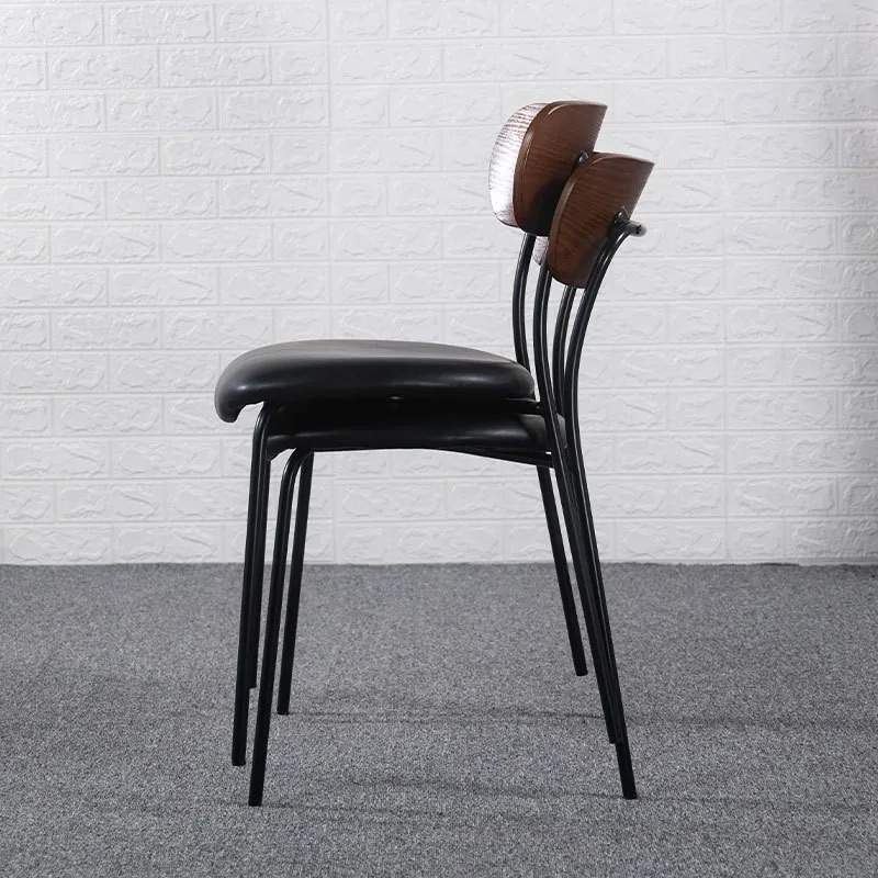 Industrial Style Reclining Chair Scandinavian Ins Dining Chair Upholstered Cushion Iron Art Dining Table Chair Wholesale Bedroom