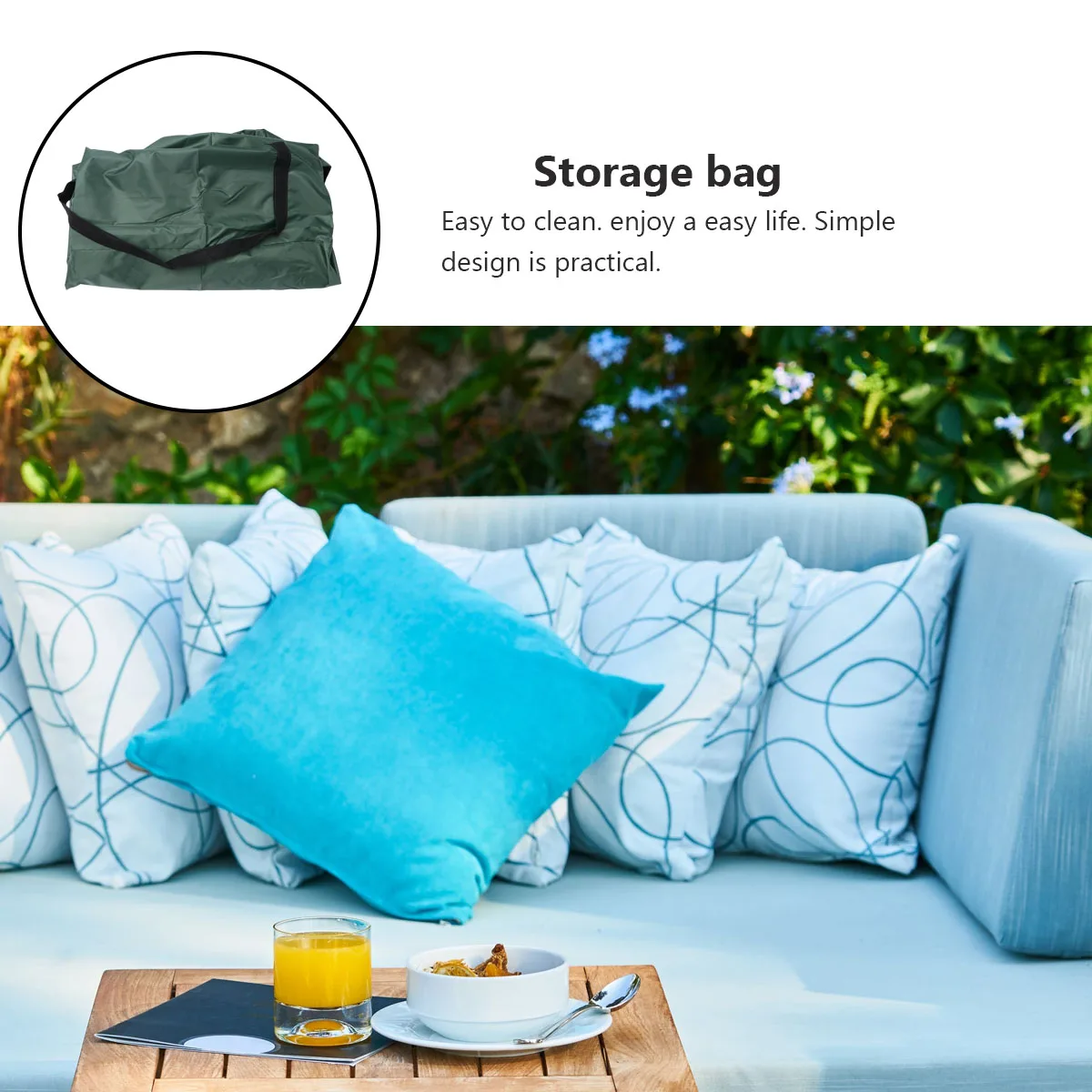 

Waterproof Outdoor Cushion Storage Bag 173X76X51Cm Green Oxford Cloth Garden Furniture Protective Cover For Rain Snow Dust