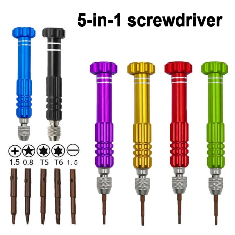 5in1 Screwdriver Repair Kit Screwdriver Sets Phone Opening Tools Phone Repair Tools for Phone Magnetic Torx Cross Pentalobe Head