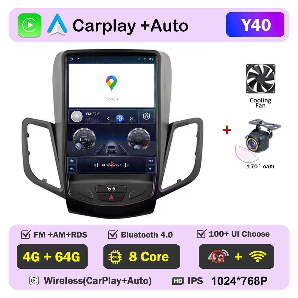 9.7"car Radio For Ford Fiesta MK 6 Ford Fiesta MK 7 2008 - 2019 Carplay Android Auto GPS Navigation Stereo Multimedia Player image 3