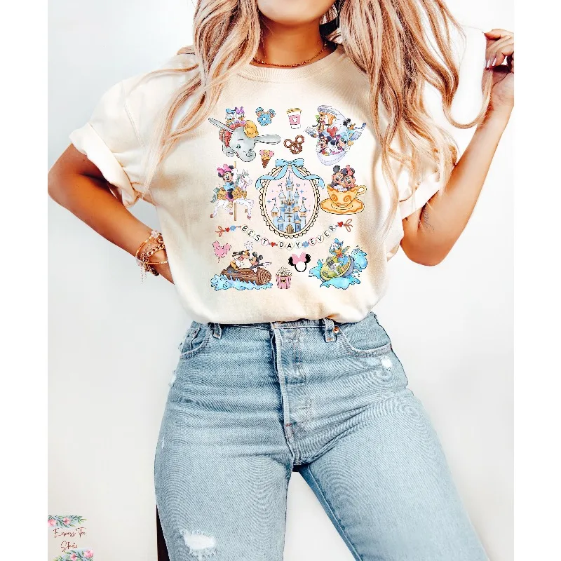 ديزني لاند يمر Mü Dchens قميص المرأة تي شيرت صيف جديد للرجال والنساء ملابس غير رسمية على الموضة للشارع