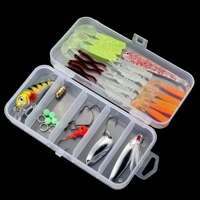 35PC Luya Comprehensive Bait Set Simulation Fishing Bait Sequin Fishing Gear Lua Fishing Bait Set Box