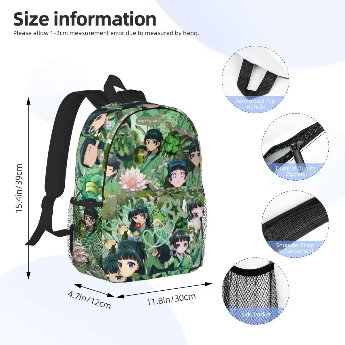 يوميات الصيدلية Maomao حقيبة الظهر للطلاب بنين بنات حقيبة كتب للأطفال حقيبة مدرسية حقائب كتف للكمبيوتر المحمول للرجال والنساء #2