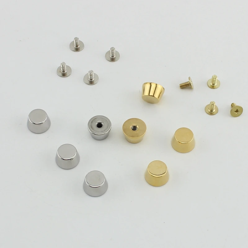 4-10-50pcs 100% stainless steel 12.1X9.5X7.2mm Gold/Silver Finish Repair bags purse base feet rivets studs