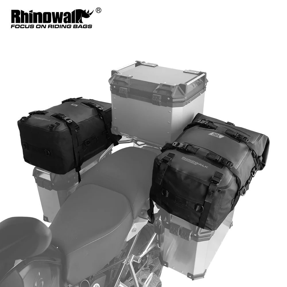 Rhinowalk Motorcycle Top Box Bag Waterproof Cycling Backpack 8L 15L 30L Motor Side Saddle Pack Travel Luggage Box Accessories