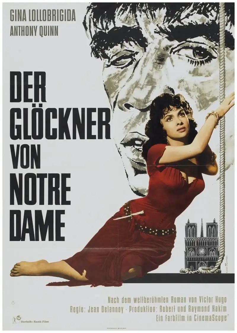 The Hunchback of Notre Dame Movie Notre Dame de Paris 1956 Art SILK POSTER Wall Art Home Decorative painting