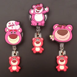 Carrete de insignia retráctil de oso rojo de dibujos animados, soporte de tarjeta de enfermera y Doctor, suministros de tarjeta de nombre de oficina y Hospital, nuevo estilo Lotso