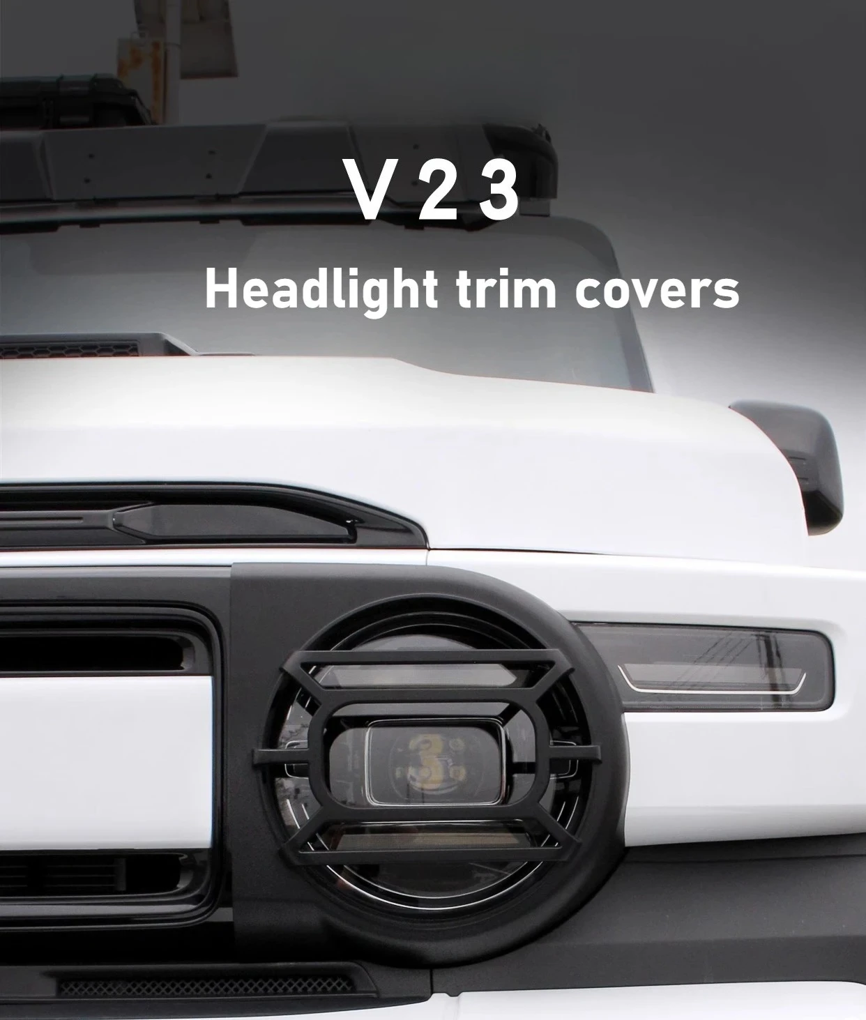 لشيري ICAR ICAUR V23 2 قطعة/المجموعة سيارة Led العلوي الغطاء الواقي المصد الأمامي كشافات الإطار اسود تعديل الملحقات