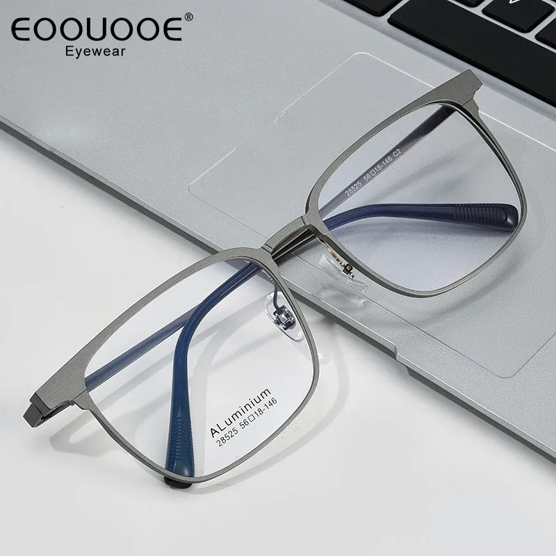 

55mm Aluminum Magnesium Men's Glasses Frame Eyeglasses Myopia Eyeglasses Reading Optics Prescription Lens Men Eyewear