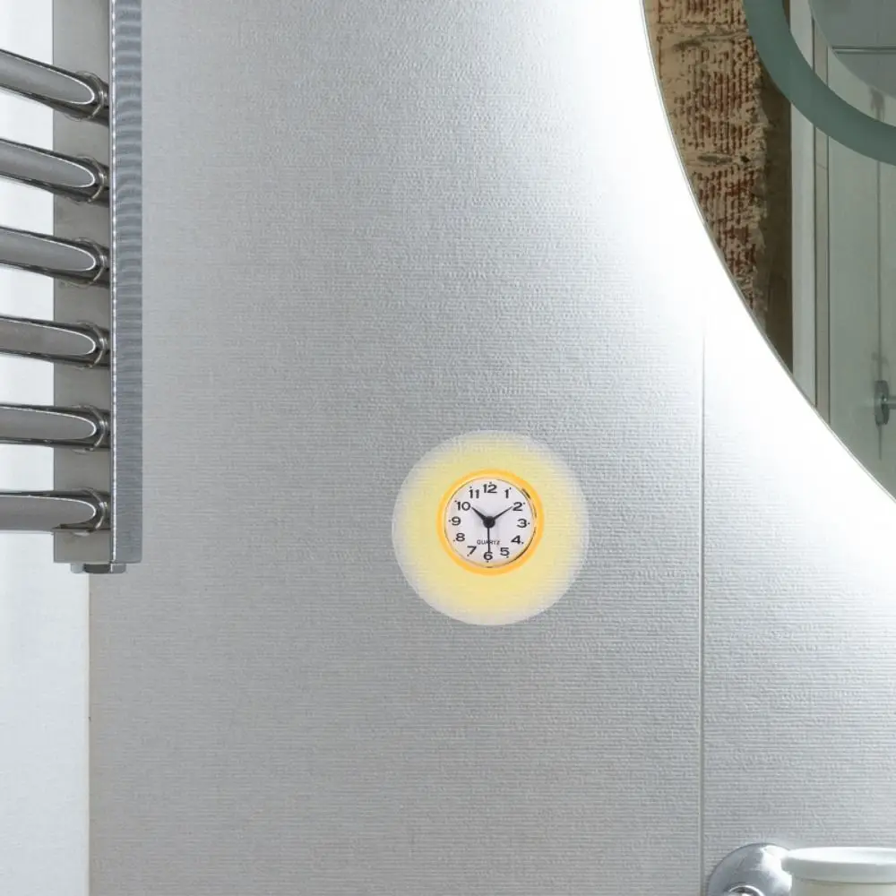 

Personality Waterproof Bathroom Suction Cup Clock Simple Design Stable Shower Wall Clocks Anti-Fog Mirror Sucker Clock Shower
