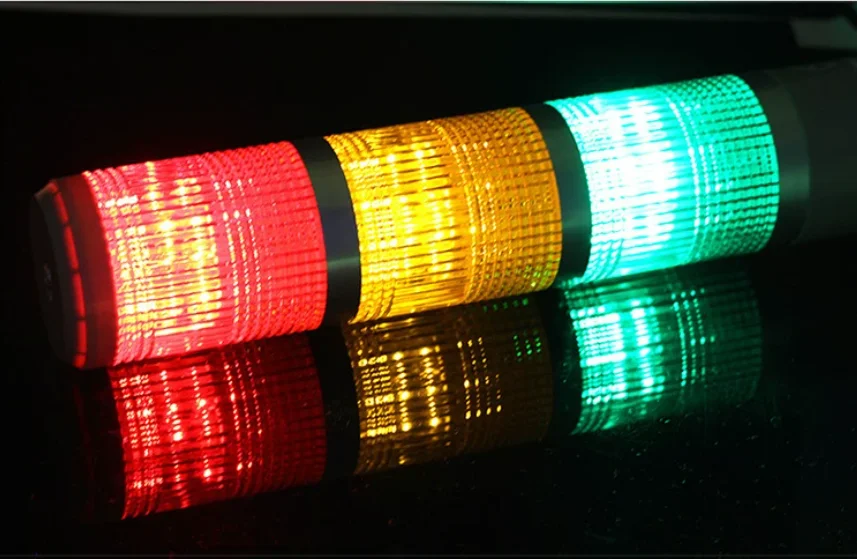 Zusen 50mm TB50-3T(W)-D Signal Tower Light Red Yellow Green | Always Bright Or Flashes | 12V 24V 110V 220V | Three Layer