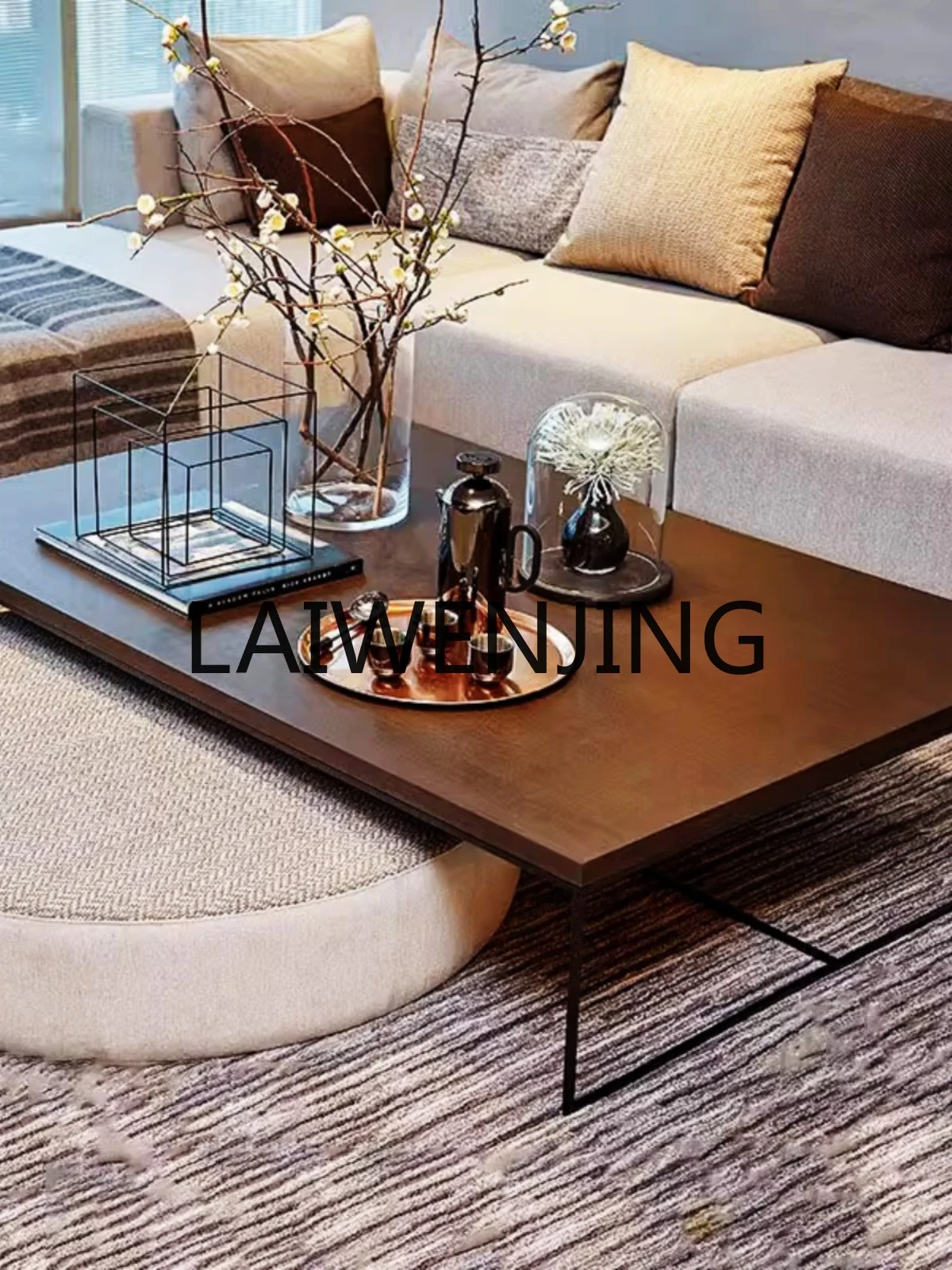 RWJ Coffee Table Solid Wood Light Luxury Bed & Breakfast Tatami Coffee Table Bedroom Girl Italian Minimalist