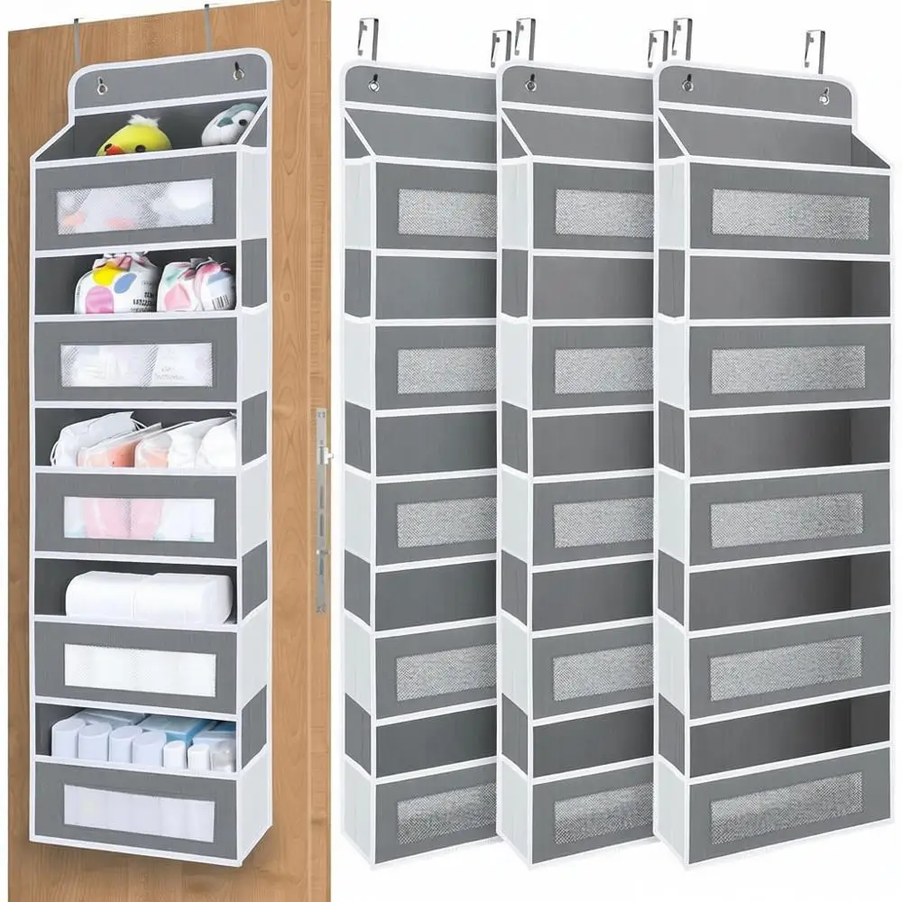 

Органайзер для хранения на дверь, 5-уровневый подвесной органайзер, 10 больших карманов, грузоподъемность 20 кг, для спальни, ванной комнаты, кладовой