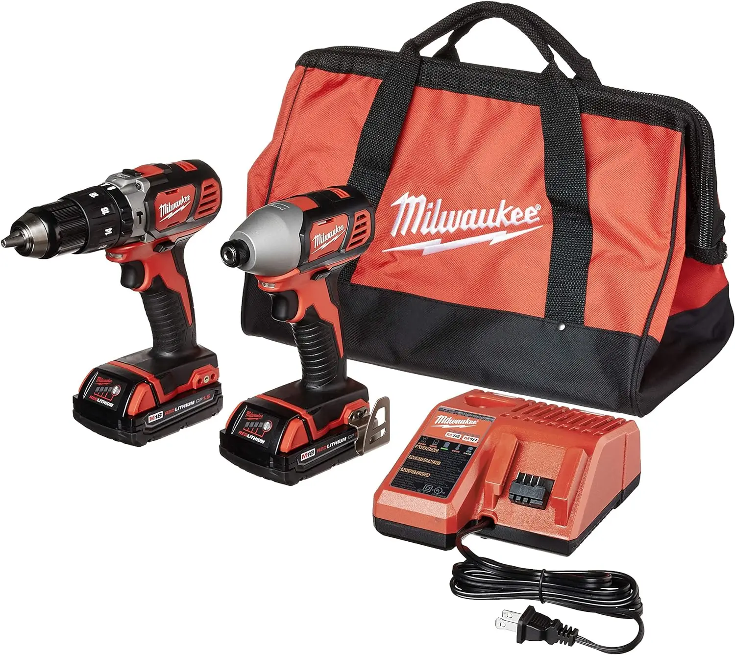 Milwaukee 2697-22CT M18 18-Volt Lithium-Ion Cordless Hammer Drill/Impact Driver Combo Kit brushless cordless hammer impact drill lithium battery multifunction radio hammer drilling electric power tools industrial grade