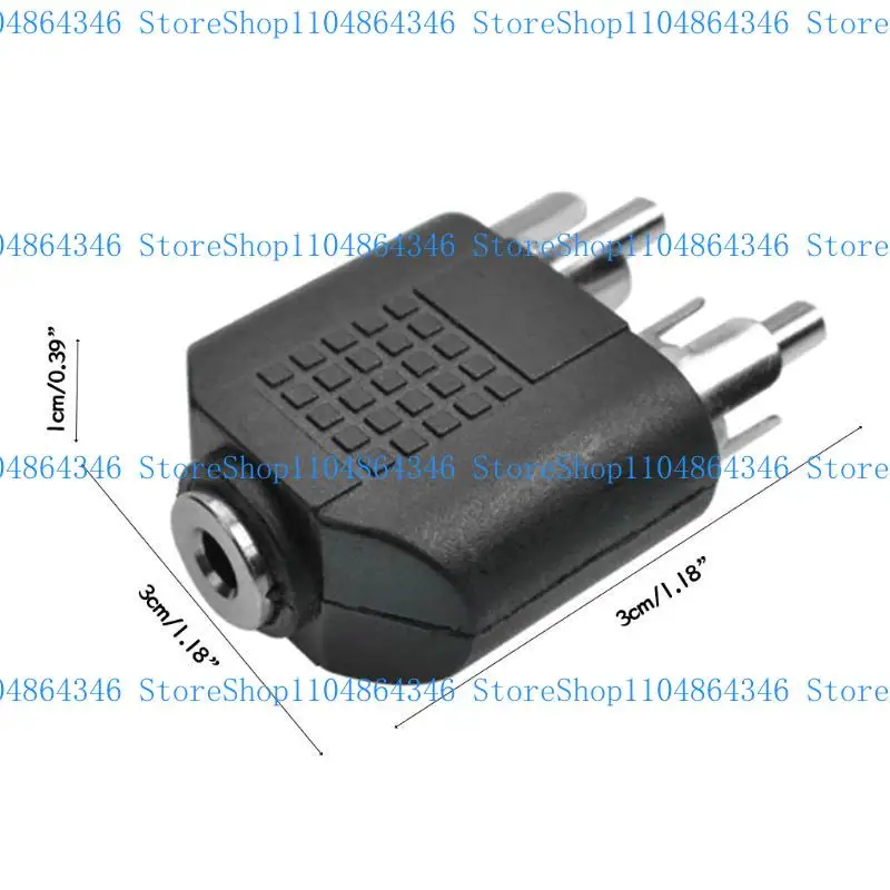 5ASD 3,5 mm Aux Adapter 1 Kobieta do 2 mężczyzn RCA Converter 2PCS/Set
