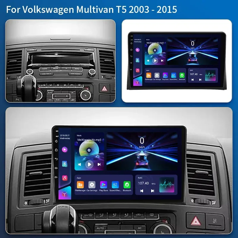 Android For Volkswagen Multivan T5 2003 2004 -2015 Car Radio Navigation Multimedia Player Stereo GPS  DSP Carplay+Auto